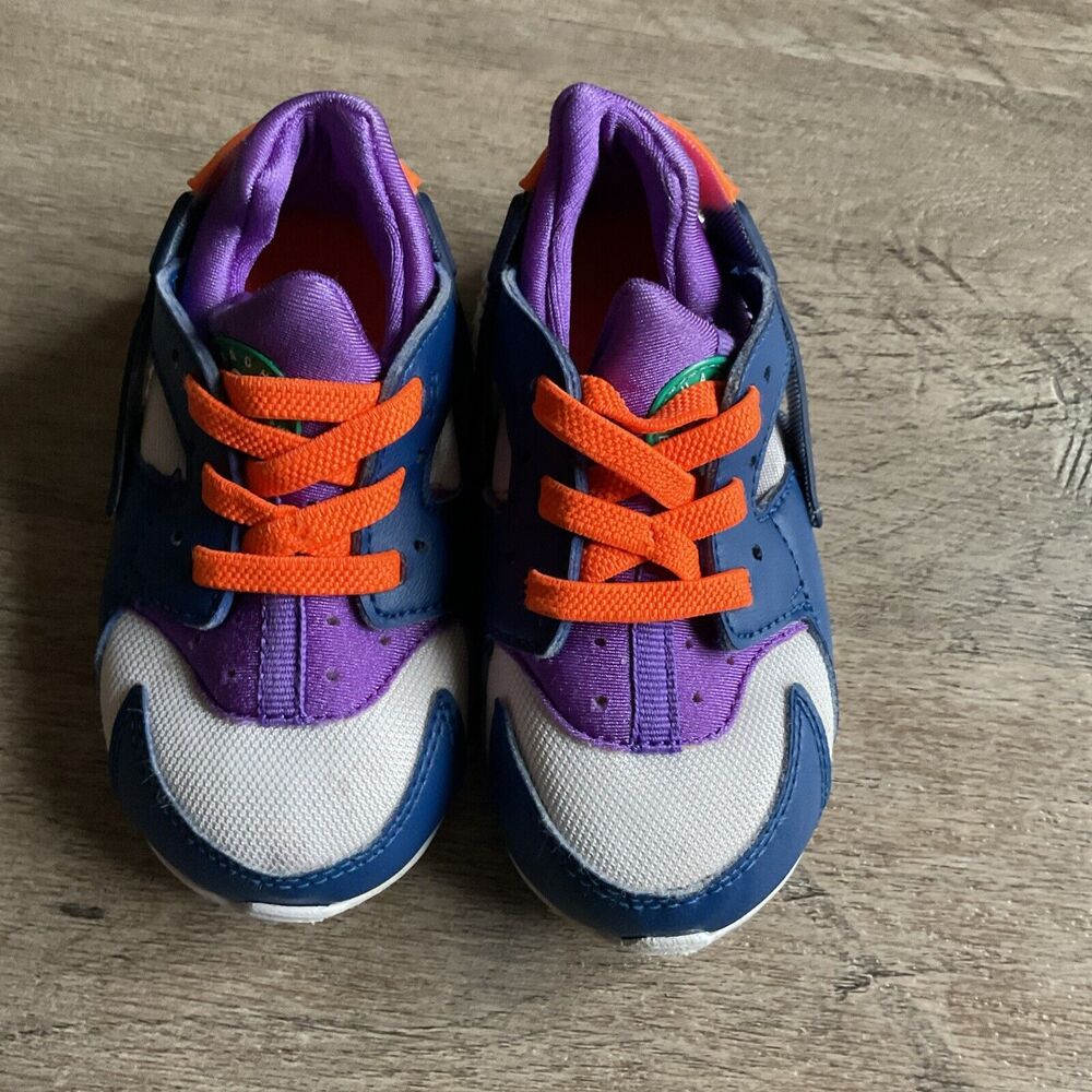 Nike Hurache Run Toddler 7C White/Blue/Purple 74950-111
